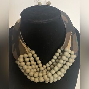 Beaded Necklace and Earring Set:
Camouflage 
New